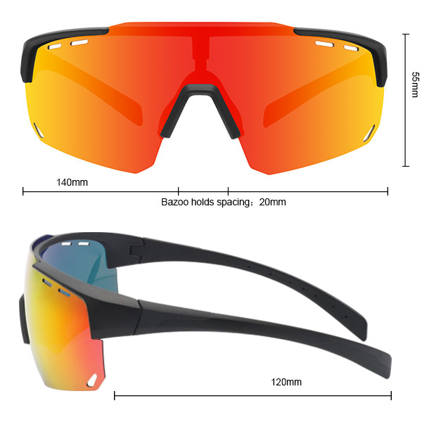 Half Frame Reflective With Vents Cycling Sports Sunglasses - Bang Long