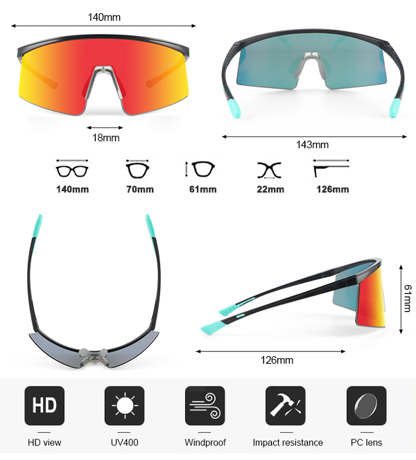 Small Temples Mirrored Lens Running Sunglasses for Sports - Bang Long