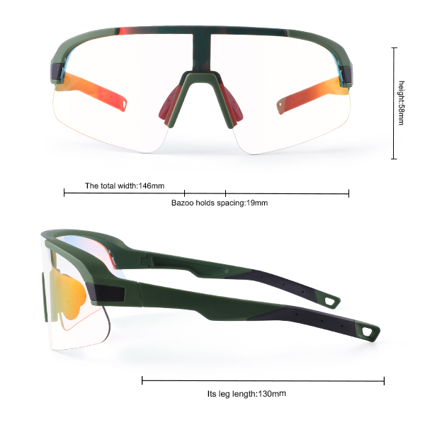 Half Frame Wind Proof Cycling Sunglasses for Wind Protection - Bang Long