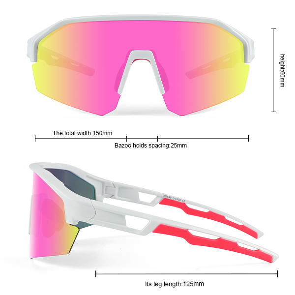Mirrored Half Frame Polarized Sport Sunglasses for Baseball - Bang Long