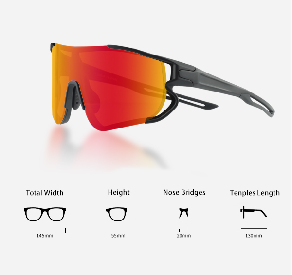 Reflective Large Lens Baseball Sport Prescription Sunglasses - Bang Long