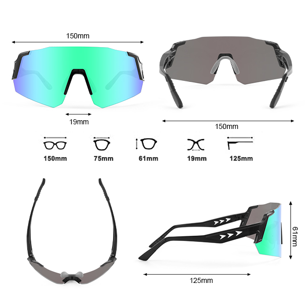 Big Frameless Customized UV Running Sunglasses for Sports - Bang Long