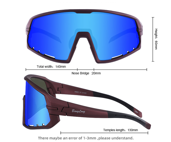 Mountain Bike Mirrored With Full Frame Sport Sunglasses - Bang Long