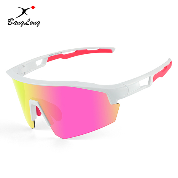 Mirrored Half Frame Polarized Sport Sunglasses for Baseball