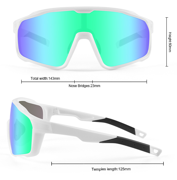 Full Frame MTB Mirrored Polarized Custom Sport Sunglasses - Bang Long