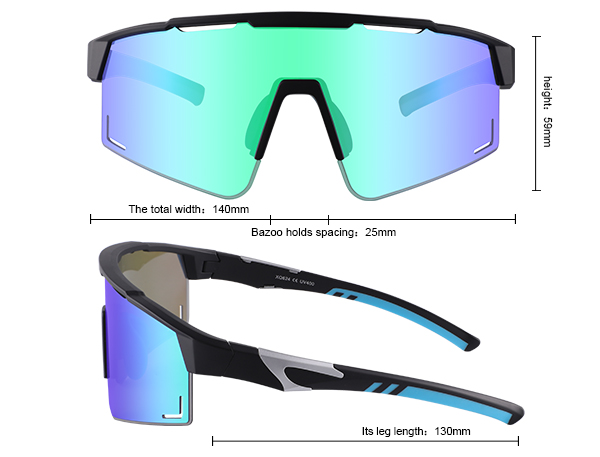 Half Frame Wind Proof Cycling Sunglasses - Bang Long