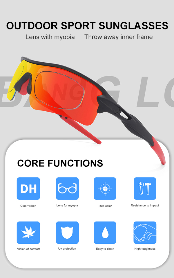 Vintage Photochromic Lens Prescription Running Sport Sunglasses - Bang Long