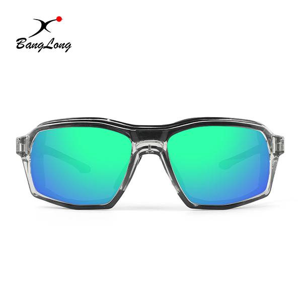 Angler wearing polarized fishing sunglasses on the water