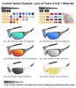 Full Rim UV400 Sport Sun Glasses for Fishing